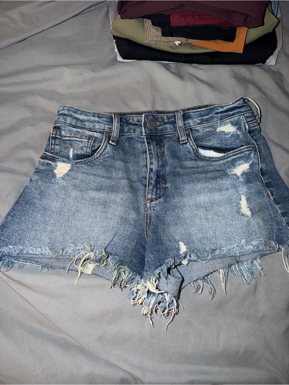 Kut from the Kloth Light Blue Distressed Denim Shorts